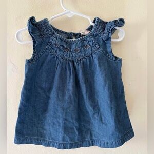 Old Navy Blue Ruffle Sleeveless shirt Tank Top denim 2t
